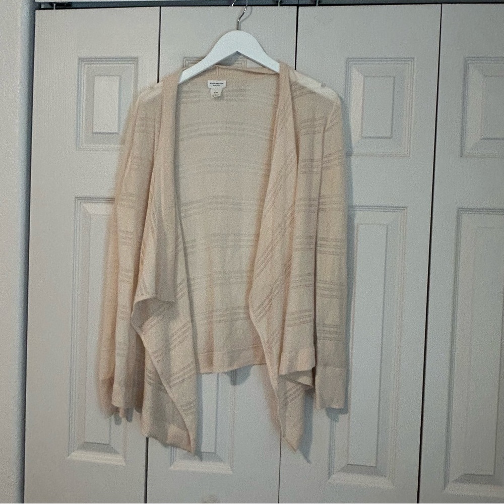 Club Monaco Cashmere Beige Open-Front Cardigan Basic Bohemian Neutral Sz Medium